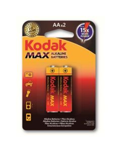 2 x Piles KODAK Max AlKaline AA B2 LR06