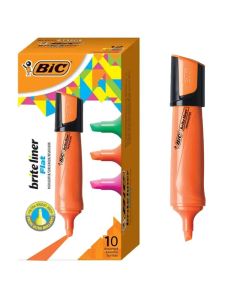 10 Marqueurs BIC Highlighter Flat - Orange