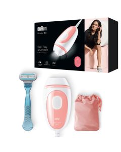 Épilateur BRAUN à Lumière Pulsée - Blanc&Rose (PL1014)