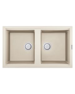 Évier De Cuisine Encastrable FOCUS Graniteck 2 Bacs - Champagne