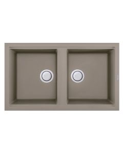 Évier De Cuisine Encastrable FOCUS Graniteck 2 Bacs - Tortora