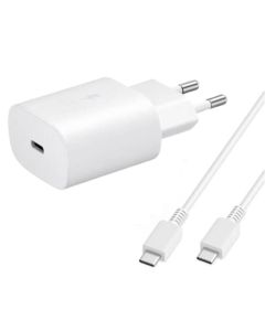 Adaptateur De Charge SAMSUNG 25W + Cable blanc