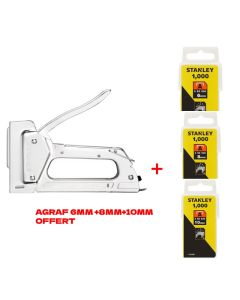 AGRAFEUSE STANLEY CORPS ACIER - 6-TR45 AVEC AGRAF 6MM +8MM+10MM