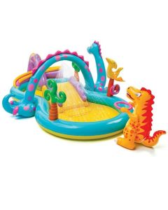 Aire de Jeux Gonflable INTEX Dinoland 302x229cm - Assortis
