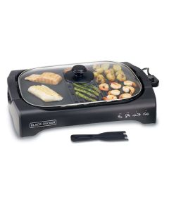 Barbecue Électrique Avec Couvercle BLACK & DECKER 2200W - Noir