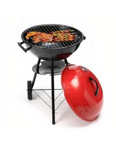 Barbecue à Charbon Sur Pied Rond 17" - Rouge