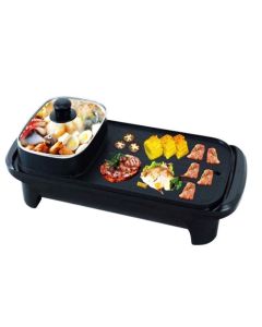 Barbecue Électrique 2en1 Avec Cuiseur 1500W - Noir