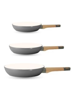 Set De 3 Poêles En Céramique BAROLY 20/24/28cm - Gris