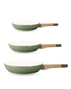 Set De 3 Poêles En Céramique BAROLY 20/24/28cm - Vert