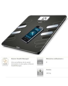 Pèse Personne Connecté BEURER BF600 STYLE 180 Kg - Bluetooth