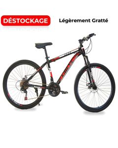 Bicyclette VTT UBCYC 26" 21 vitesses - Noir&Rouge