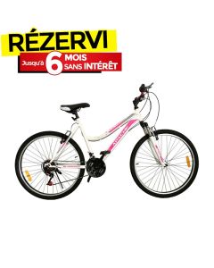 Bicyclette VTT PRADO Apache 18 Vitesse 26  Pour Dame - Blanc&Rose