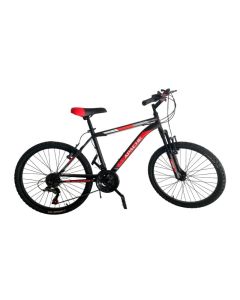 Bicyclette VTT PRADO Apache Pour Homme 18 Vitesse 24'' - Noir et Rouge