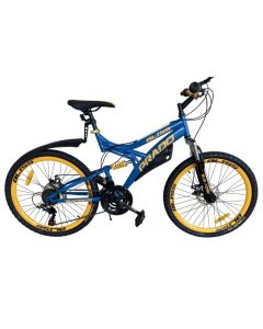 Bicyclette VTT PRADO Bliss Double Jante 18 Vitesse 24'' Bleu Jaune