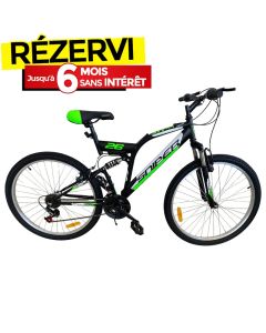 Bicyclette VTT PRADO Sniper 18 Vitesse 26'' Cadre D New - Noir Mat