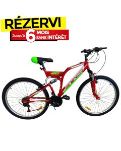 Bicyclette VTT PRADO Sniper 18 Vitesse 26'' Cadre D New - Rouge