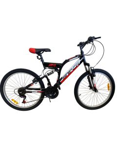 Bicyclette VTT PRADO Sniper Cadre D New 18 Vitesse 24'' - Noir