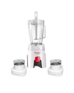 Blender MOULINEX LM242B25 500W avec 2 Moulins Blanc