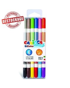 Feutres Carioca BiColor -Blister de 6 Pièces
