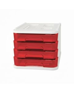 Bloc 4 Tiroirs Faibo Transparent Avec Porte‑Étiquette 011535