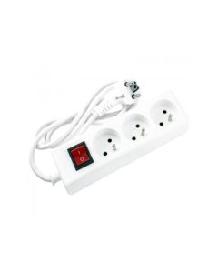 Bloc Multiprise SOMEF 3 Module Sans Interrupteur 1.4M - BLANC 