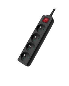 Bloc Multiprise SOMEF 4 Modules Avec Interrupteur 3 M - Noir