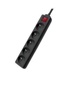 Bloc Multiprise SOMEF 5 Modules Avec Interrupteur 3 M - Noir 