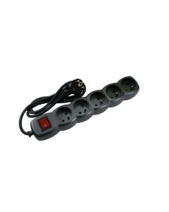 Bloc Multiprise SOMEF 5 Modules Avec Interrupteur 1.4M - Noir