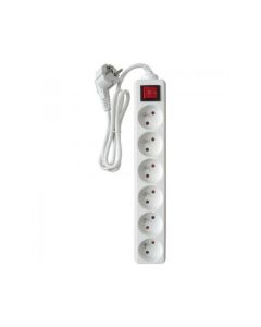 Bloc Multiprise SOMEF 6 Modules Avec Interrupteur 1.4 M - Blanc 