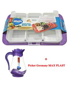 Boîte à Condiments MAX PLAST avec Couvercle et 6 Bols - Violet