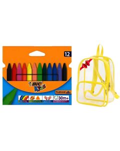 Boîte de 12 Crayons de Cire BIC Kides Plastidecor 