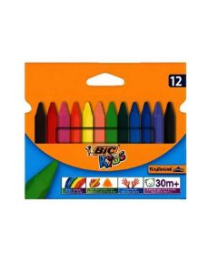 Boîte de 12 Crayons de Cire BIC Kides Plastidecor 8297732