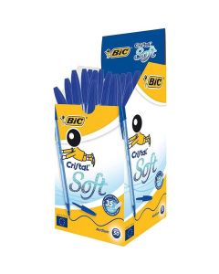 Boîte de 50 Stylos BIC Cristal Soft - Bleu