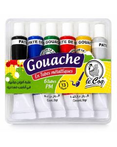 Boîte de 6 tubes de gouache Le Coq en Métal