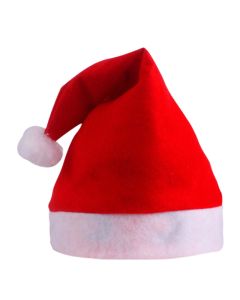 Bonnet De Père Noël classique en peluche - Rouge&Blanc (KM6181-1)