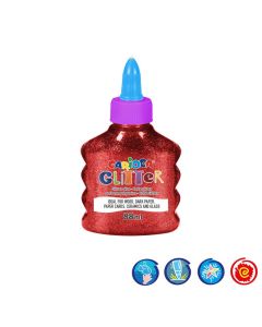 Bouteille colle Glitter CARIOCA 88ml Rouge 