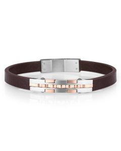 Bracelet Homme POLO SANTA BARBARA - Marron & Rose Gold (SBJ-6-1087-2)