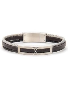 Bracelet Homme POLO SANTA BARBARA - Marron & Silver (SBJ-6-1049-1)