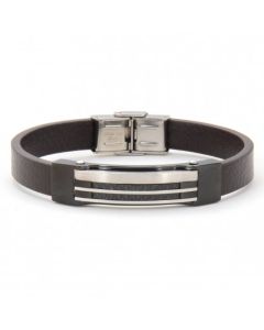 Bracelet Homme POLO SANTA BARBARA - Marron & Silver (SBJ-6-1053-4)
