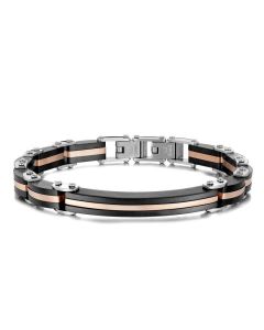 Bracelet Homme POLO SANTA BARBARA - Noir & Rose Gold (SBJ-6-1041-4)