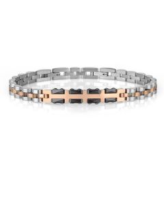 Bracelet Homme POLO SANTA BARBARA - Silver & Rose Gold (SBJ-6-1080-3)