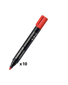 Pack De 10 Marqueurs Permanent STAEDTLER LUMOCOLOR 352 - Rouge