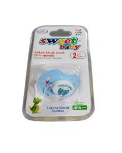 Sucette SWEET BABY 2ème âge De 06 mois A 18 mois Plat Transparent 
