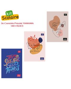 Pack YAMAMA De 3 Cahiers Piqure Avec Couverture Carton