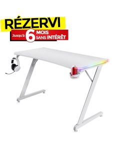 Bureau de Gaming TRUST GXT 709 Luminus RGB - Blanc