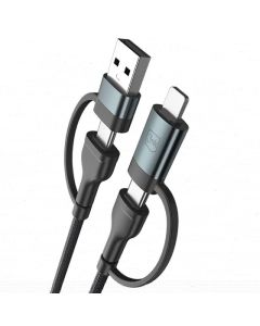 Câble de Charge 3MK 5903108680363 4-en-1 60W 1,2M - Noir