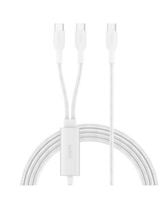 Câble Belkin BoostCharge Pro 140W USB-C vers Double USB-C Blanc