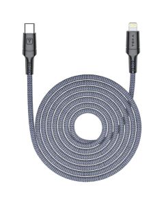 Câble De Charge tressé en PVC TERA type C vers Lighting - Gris