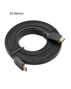 Câble HDMI LUCKTEK Plat 20 Mètres Connexion 4K Ultra HD