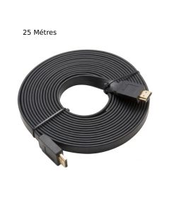Câble HDMI LUCKTEK Plat 25 Mètres Haute Résolution 4K